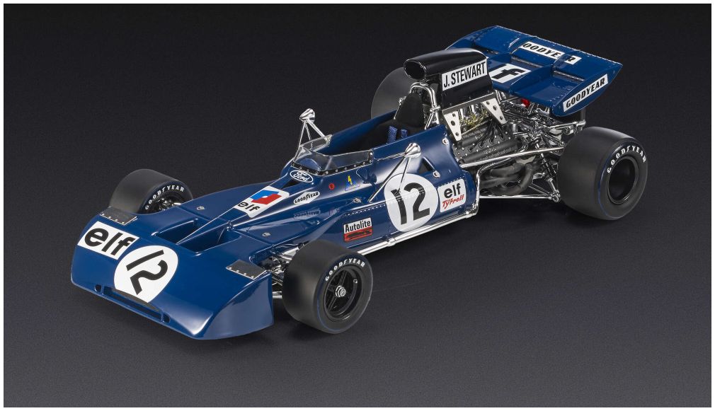 Figurine Tyrrell 003 Jackie Stewart #12 - Vainqueur GP Britannique 1971 - Quartzo 1/43 F1